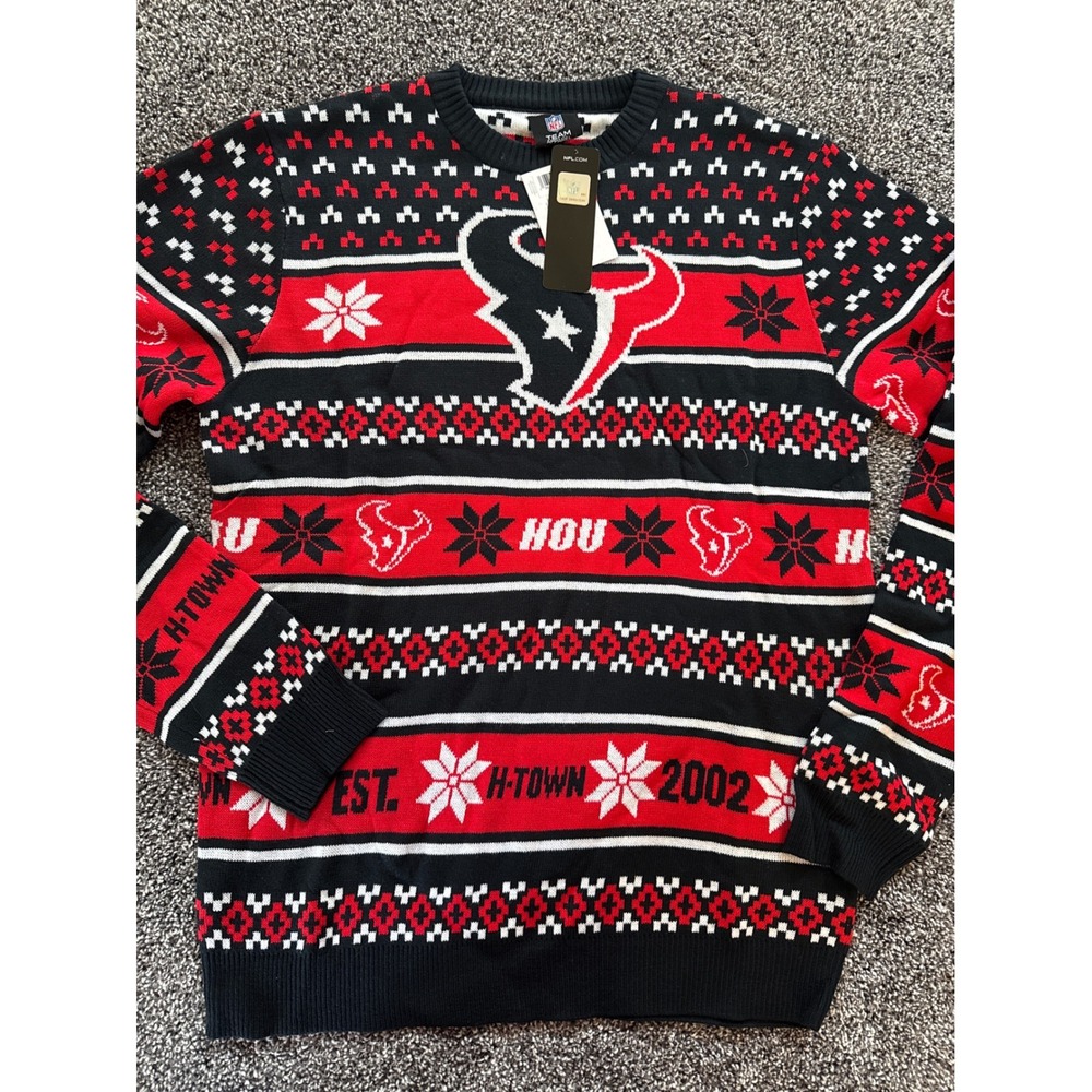Houston‎ Texans Ugly Christmas Sweater Medium NWT NFL Team Apparel FOCO M